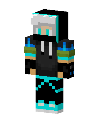 Cyan Hoodie skin, 3D preview