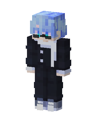 Blue Hair Suit skin, 3D preview