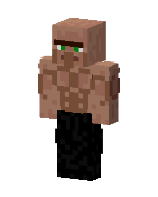 Buff Villager skin, 3D preview