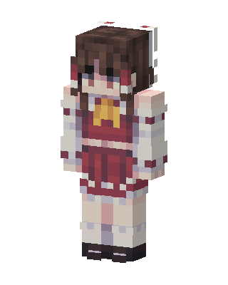 White Student Girl skin, 3D preview