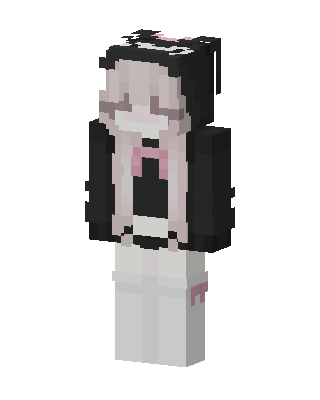 White Anime Girl skin, 3D preview
