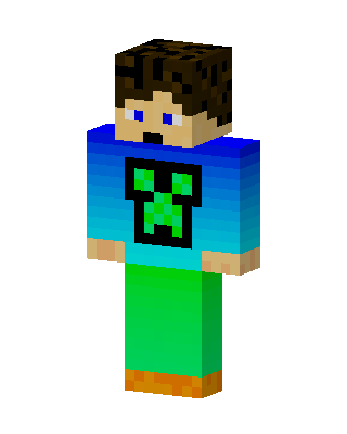 Creeper Shirt Boy skin, 3D preview