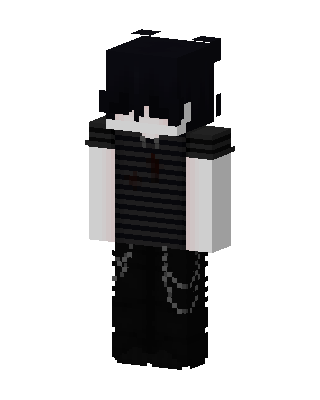 Emo Striped Boy skin, 3D preview