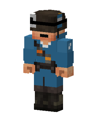 Blue Cop Boy skin, 3D preview