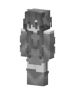 Grayscale Hoodie Girl skin, 3D preview