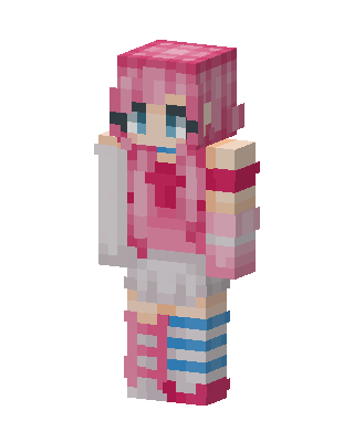 Pink Anime Girl skin, 3D preview