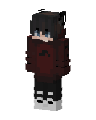 Crimson Hoodie Boy skin, 3D preview