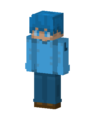 Blue Hoodie Boy skin, 3D preview