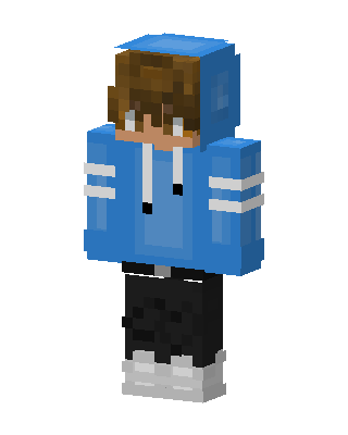 Blue Hoodie Boy skin, 3D preview