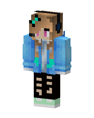 Blue Hoodie Girl Minecraft skin