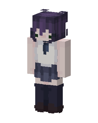 Purple School Girl skin, 3D preview