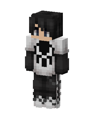 Monochrome Hoodie Boy skin, 3D preview