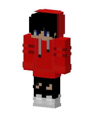 Red Hoodie Boy skin, 3D preview