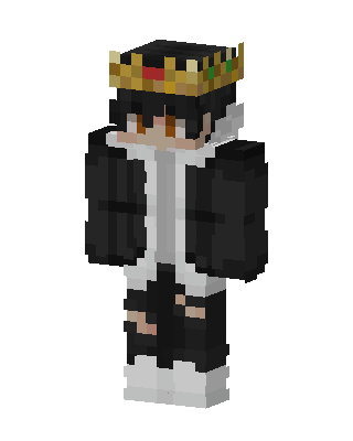 Crowned Hoodie Boy skin, 3D preview