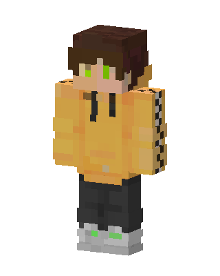 Yellow Hoodie Boy skin, 3D preview