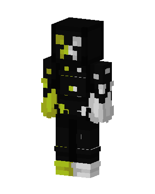 Black Glowing Villain Boy skin, 3D preview