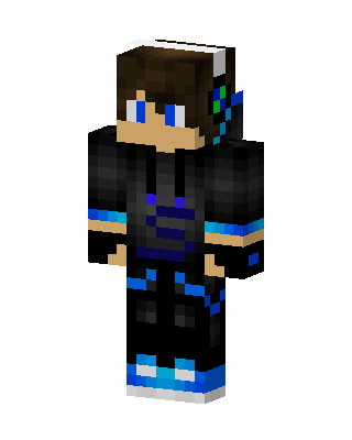 Blue Techwear Gamer Minecraft skin