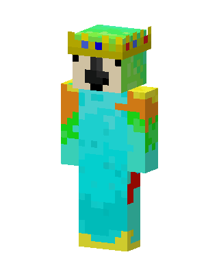 Cyan Crown King Minecraft cute skin