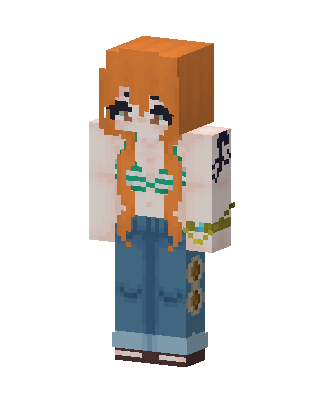 Orange Player Girl skin, 3D preview