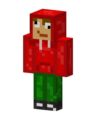 Red Hoodie Boy skin, 3D preview