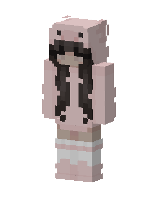 Piggy Hoodie Girl skin, 3D preview