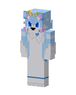 White Crowned Cat Girl skin, 3D preview