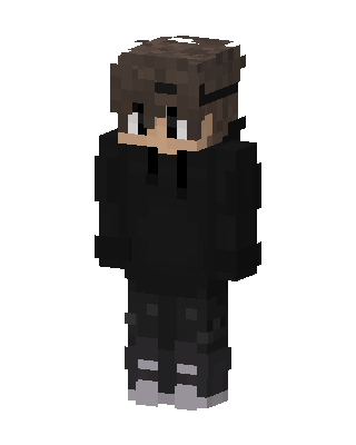 Dark Hoodie Boy skin, 3D preview
