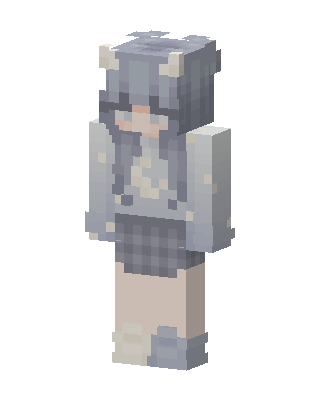 Gray Horn Girl skin, 3D preview
