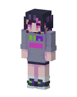 Neon Hoodie Girl skin, 3D preview
