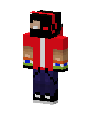 Red Masked Gamer Boy skin, 3D preview
