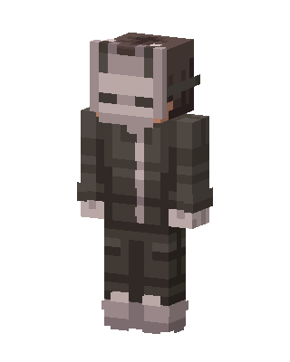 Gray Masked Suit Boy skin, 3D preview