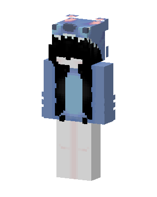Stitch Hoodie Girl skin, 3D preview