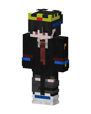 Crowned Goth Boy skin, 3D preview