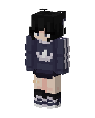 Navy Hoodie Girl skin, 3D preview
