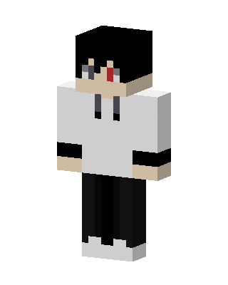 White Hoodie Boy skin, 3D preview