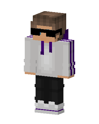 Purple Hoodie Boy skin, 3D preview