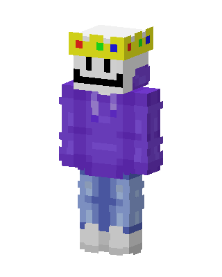 Crowned Smiley Hoodie skin, 3D preview