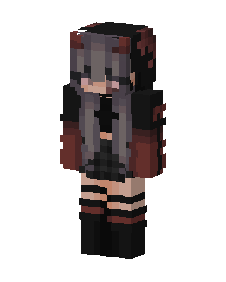 Black Anime Girl skin, 3D preview