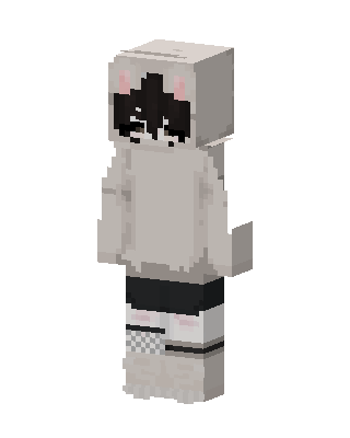 White Hoodie Girl skin, 3D preview