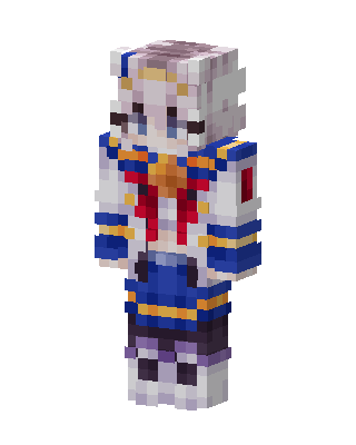 White Anime Girl skin, 3D preview