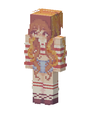 Striped Sweater Girl skin, 3D preview