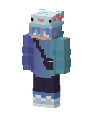 Axolotl Hoodie skin, 3D preview