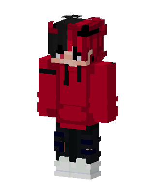 Red Hoodie Boy skin, 3D preview