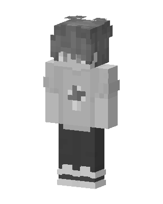 Grayscale Hoodie Boy skin, 3D preview