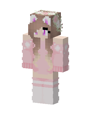 Pink Cat Girl skin, 3D preview