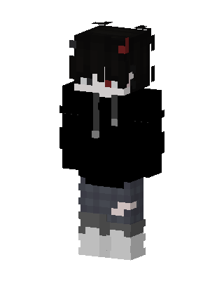 Black Hoodie Girl skin, 3D preview