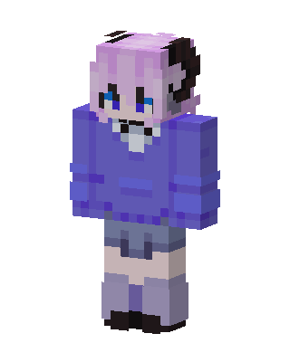 Purple Anime Girl skin, 3D preview