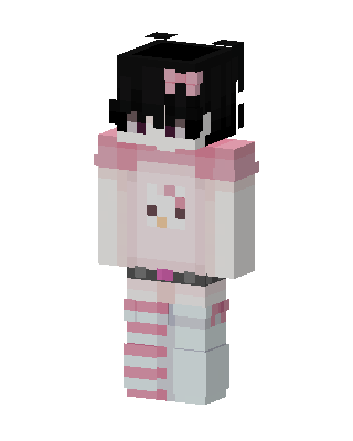 Pink Kawaii Girl skin, 3D preview