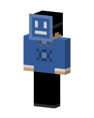 Blue Masked Robot Boy skin, 3D preview