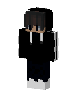 Black Hoodie Boy skin, 3D preview